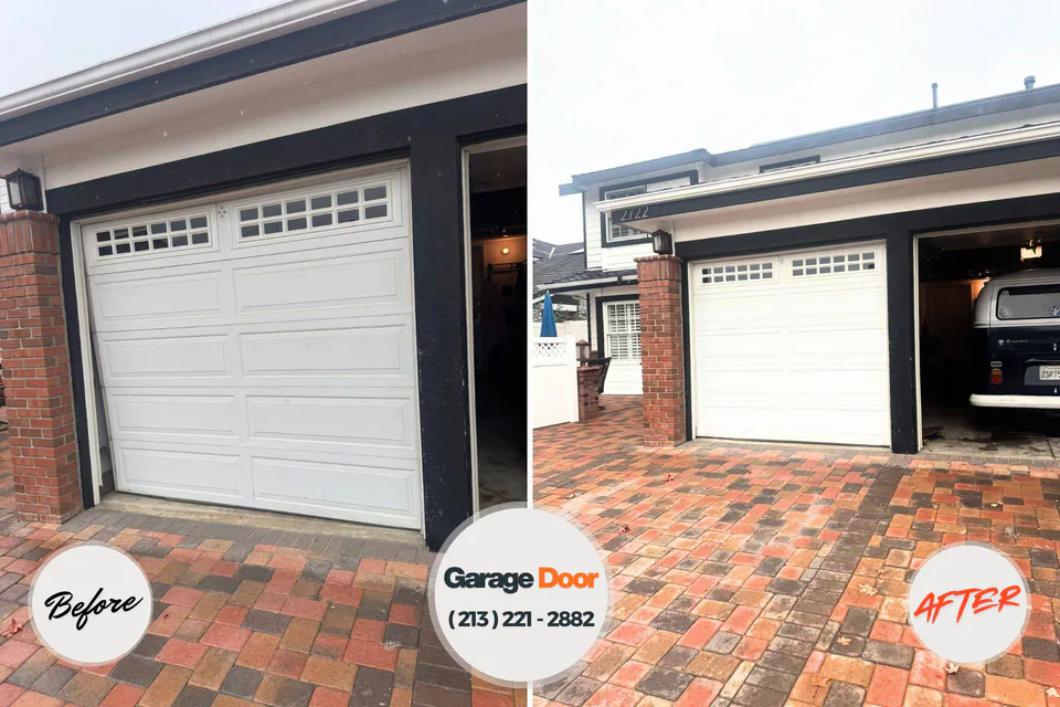 Before and after: garage door repair Puhi, HI
